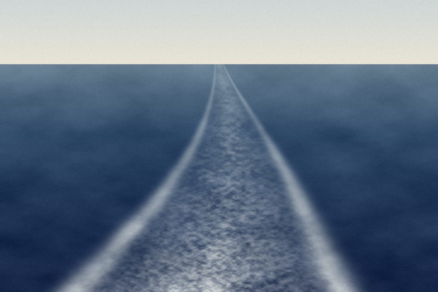 The wake of a ferry on open water